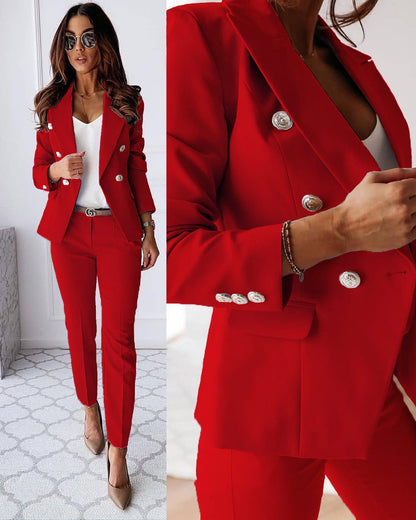 Costume Femme Chic - Ensemble Élégant Veste et Pantalon Tailleur