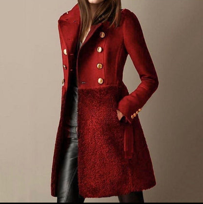 Manteau Femme Laine Double Boutonnage Coupe Croisée