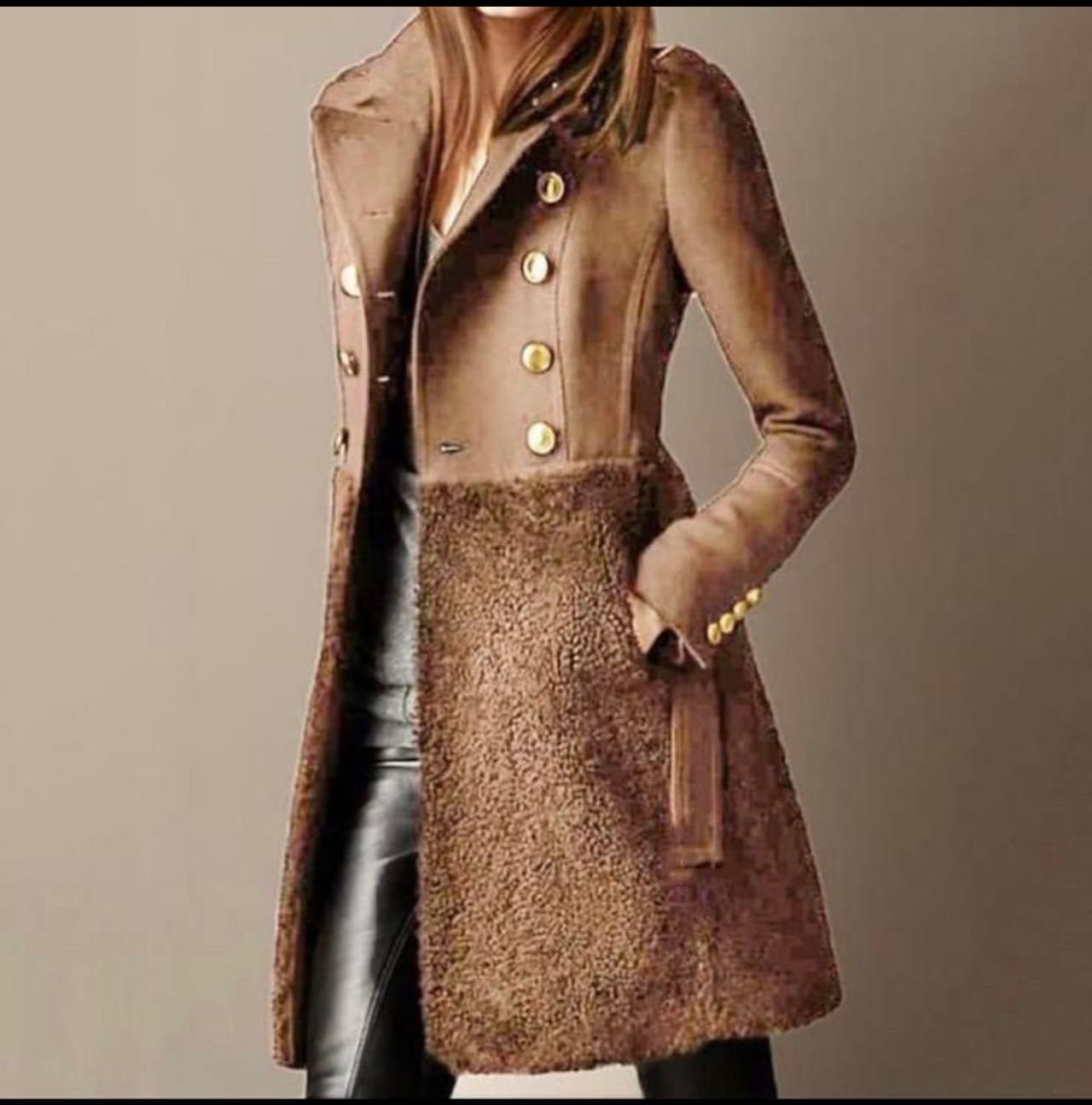 Manteau Femme Laine Double Boutonnage Coupe Croisée - PanierRoyale