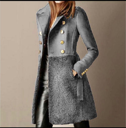 Manteau Femme Laine Double Boutonnage Coupe Croisée
