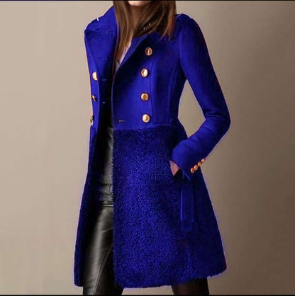Manteau Femme Laine Double Boutonnage Coupe Croisée