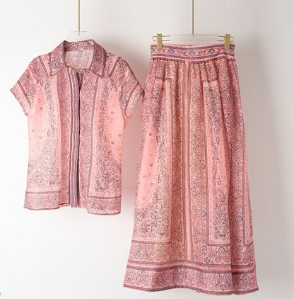 Robe et Blouse Ensemble Élégant Paisley Moderne