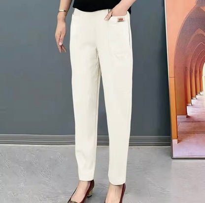 Pantalon femme élégant brun foncé
