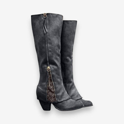 Bottes Femmes Chic à Talon Haut et Fermeture Éclair