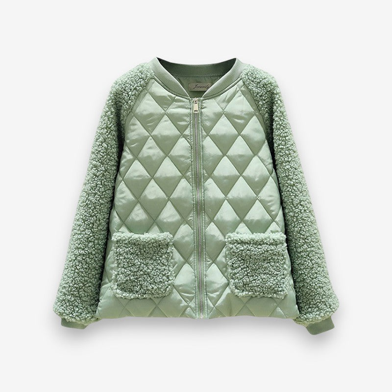 Veste zippée chaude à manches longues avec poches latérales - PanierRoyale