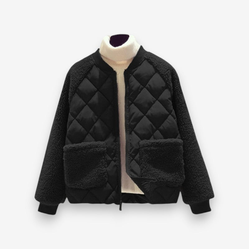 Veste zippée chaude à manches longues avec poches latérales