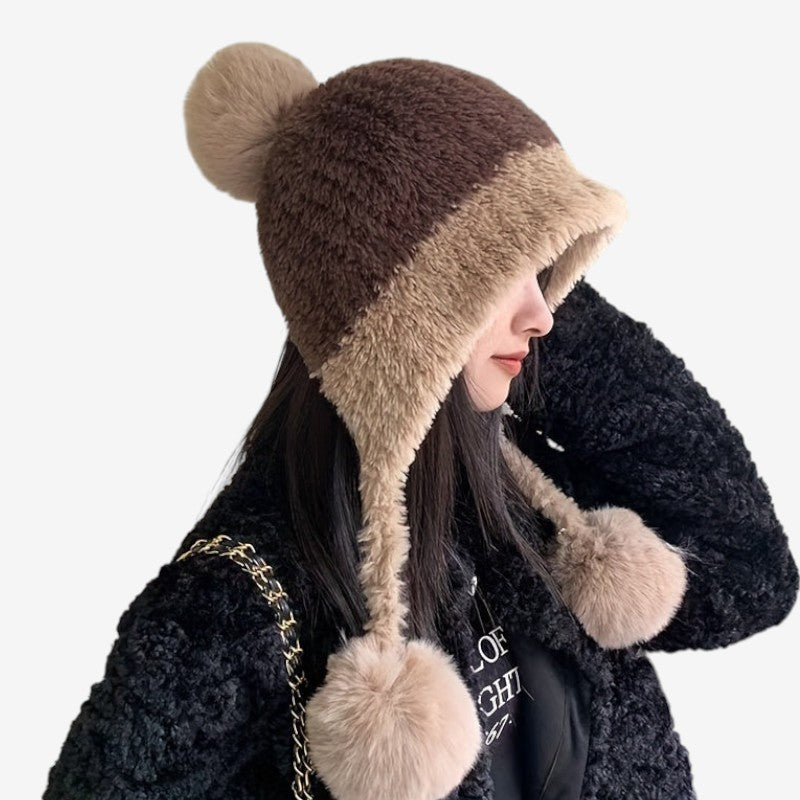 Bonnet Hiver Doux et Confortable avec Oreilles Réglables