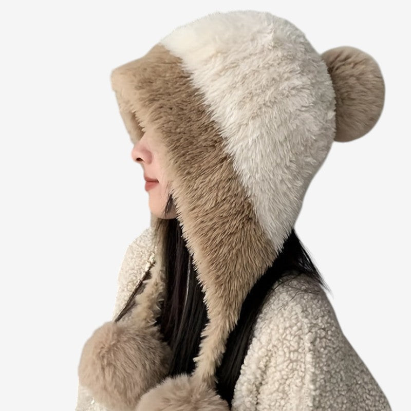 Bonnet Hiver Doux et Confortable avec Oreilles Réglables