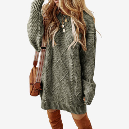 Cardigan Femme Col Rond Manches Longues Doux