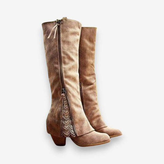 Bottes Femmes Chic à Talon Haut et Fermeture Éclair - PanierRoyale