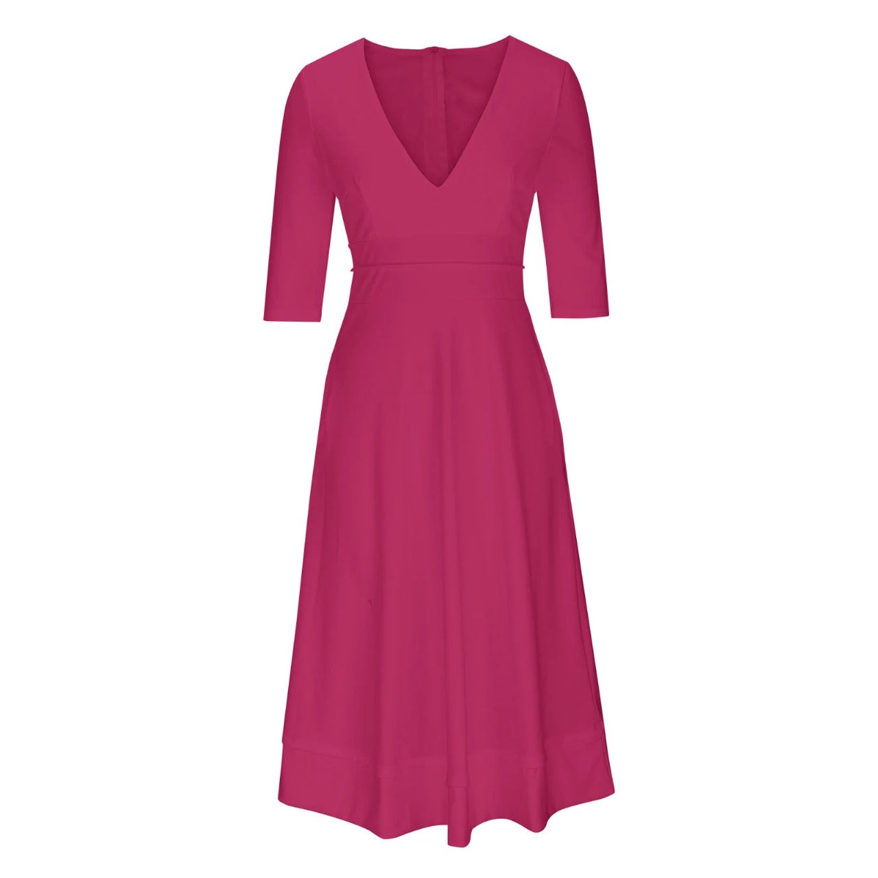 Robe Soirée Femme Col V Mi-Longue Élégante