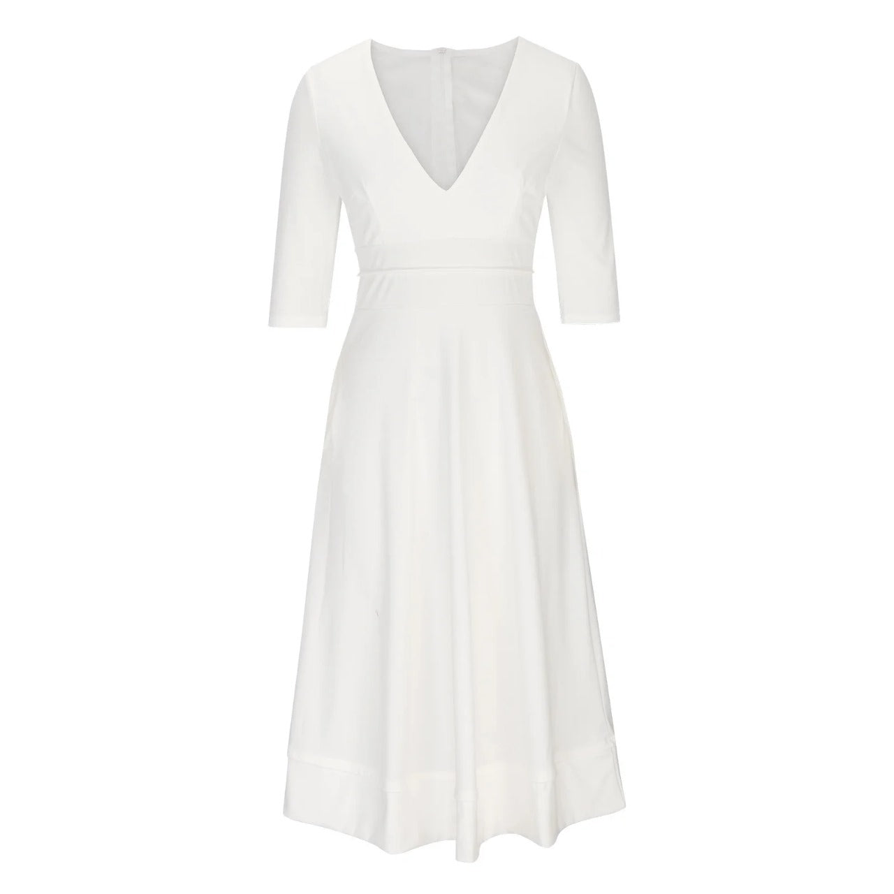Robe Soirée Femme Col V Mi-Longue Élégante