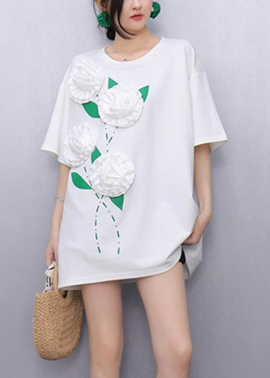 Blancs tops femmes courts manches - EasyApparels