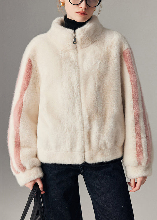 Manteau d'hiver en fourrure de luxe à poches et fermeture éclair - EasyApparels