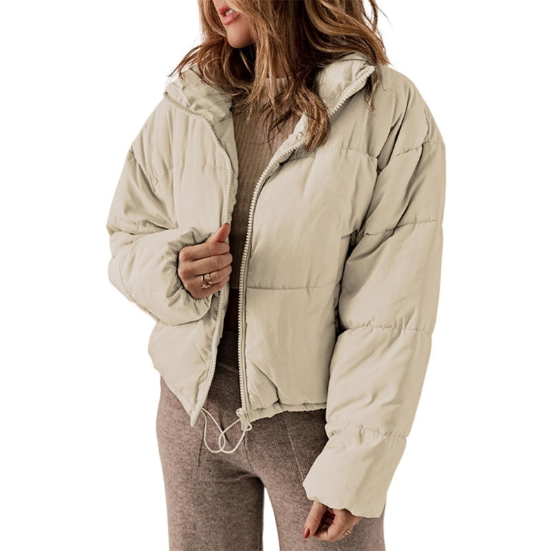 Doudoune Femme Hiver Chic - Parka Courte Oversize au Col Montant