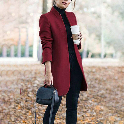 Manteau Femme Mi-Saison Manches Longues et Élégant