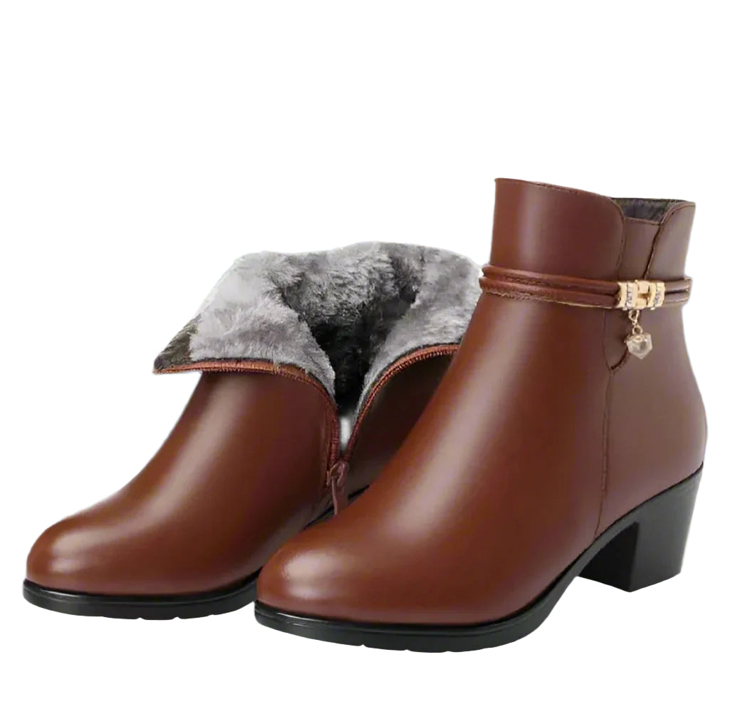 Bottines Hiver Doublées et Confortables pour Femme