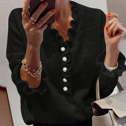 Pull Femme Élégant Col V Décontracté - PanierRoyale