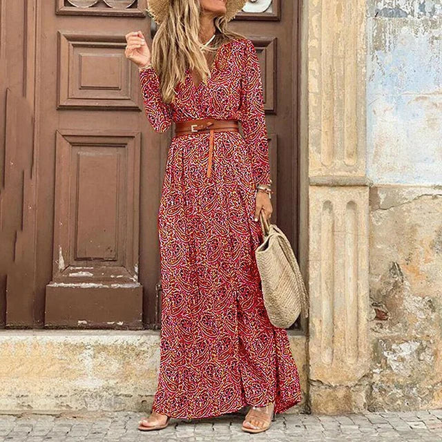 Robe Longue Été Florale pour Femme Occasion Soirée - PanierRoyale