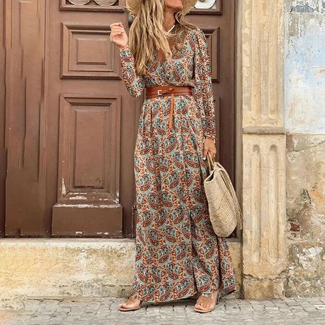 Robe Longue Été Florale pour Femme Occasion Soirée