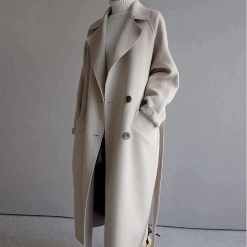 Manteau Femme Hiver Élégant en Laine Douce