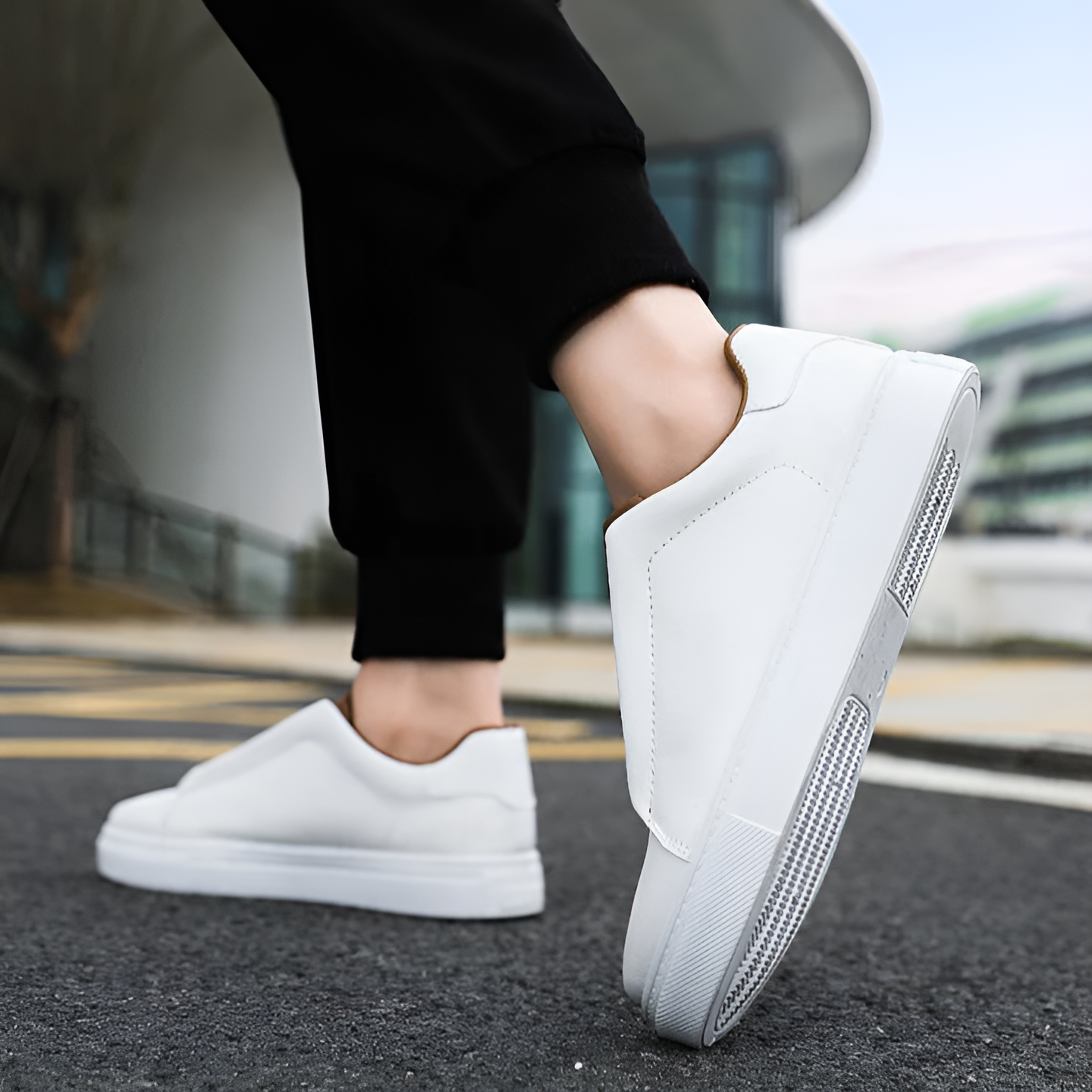 Baskets Homme Blanc Cuir de Qualité