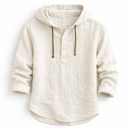 Chemise Homme Lin Coupe Décontractée Capuche Ajustable