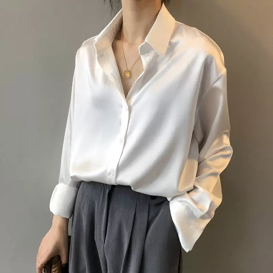 Blouse Femme Soie Boutons Élégante - BerlinGlamour