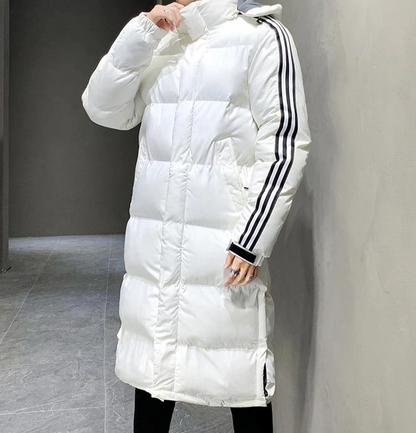 Manteau Hiver Homme Noir avec Capuchon et Doublure Chaude