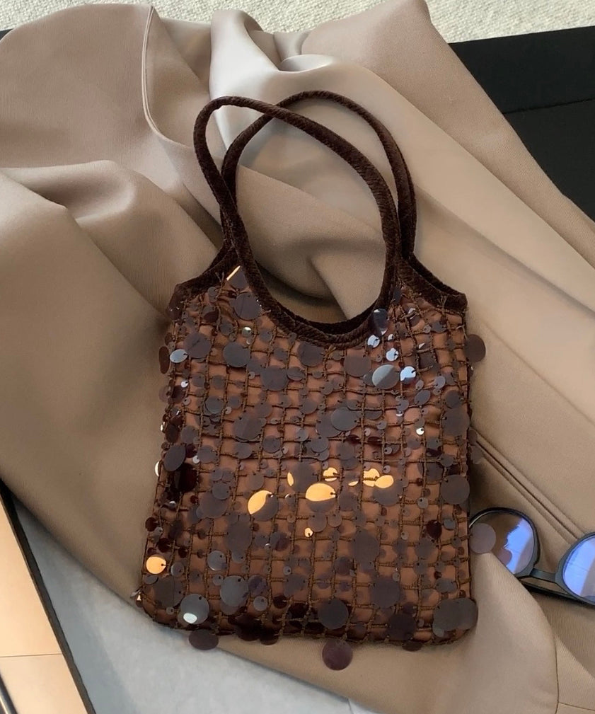 Sac à main en coton brillant marron femme - EasyApparels