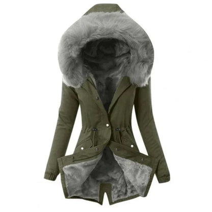 Veste D'hiver Femme Fourrure Artificielle Chaude et Élégante