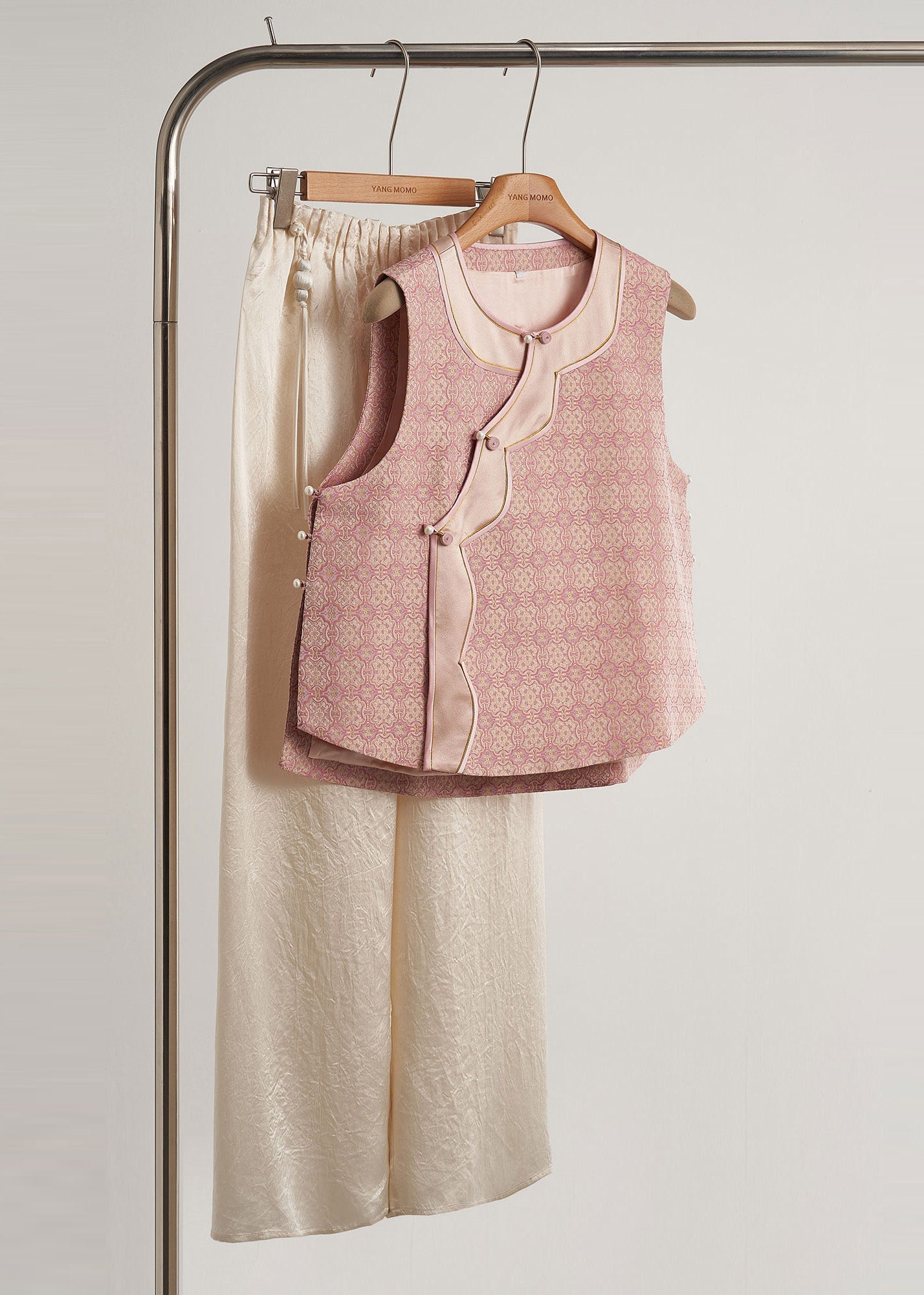 Femmes Patchwork Rose Velours Gilet Hiver - EasyApparels