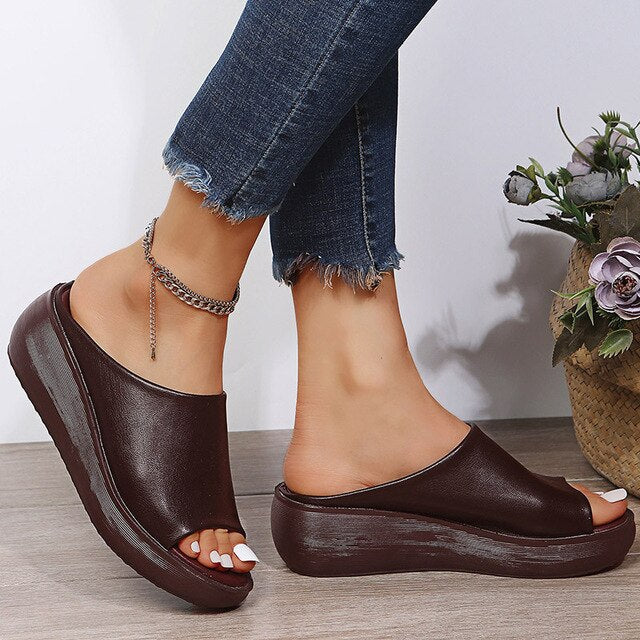 Sandales Été Rouge Brillant pour Femme - PanierRoyale