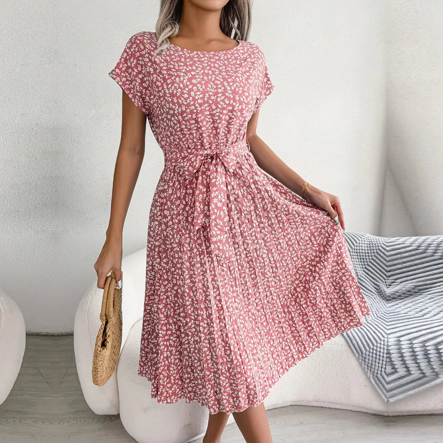 Robe Été Légère à Fleurs pour Femmes