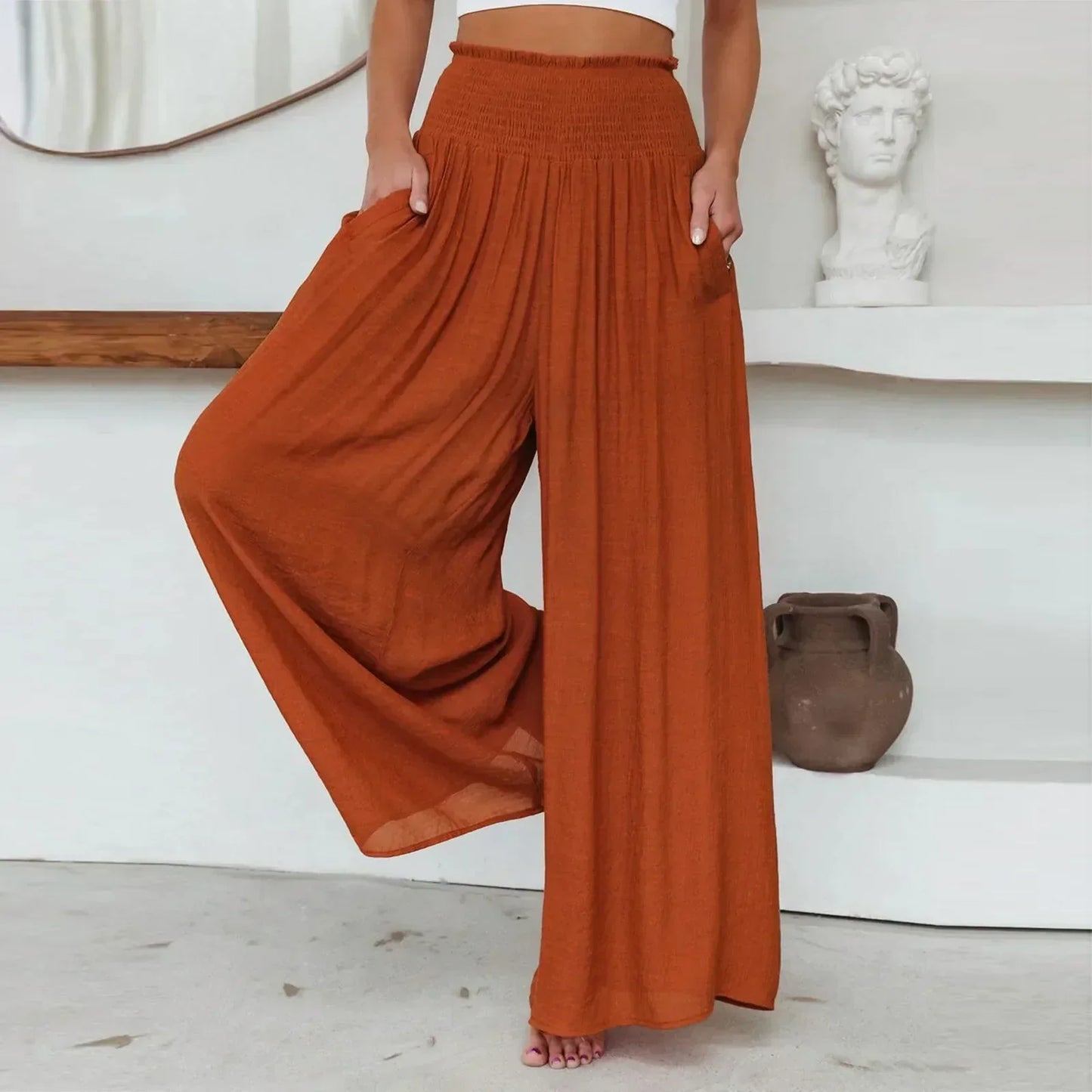 Pantalon Femme Haut de Gamme Taille Haute