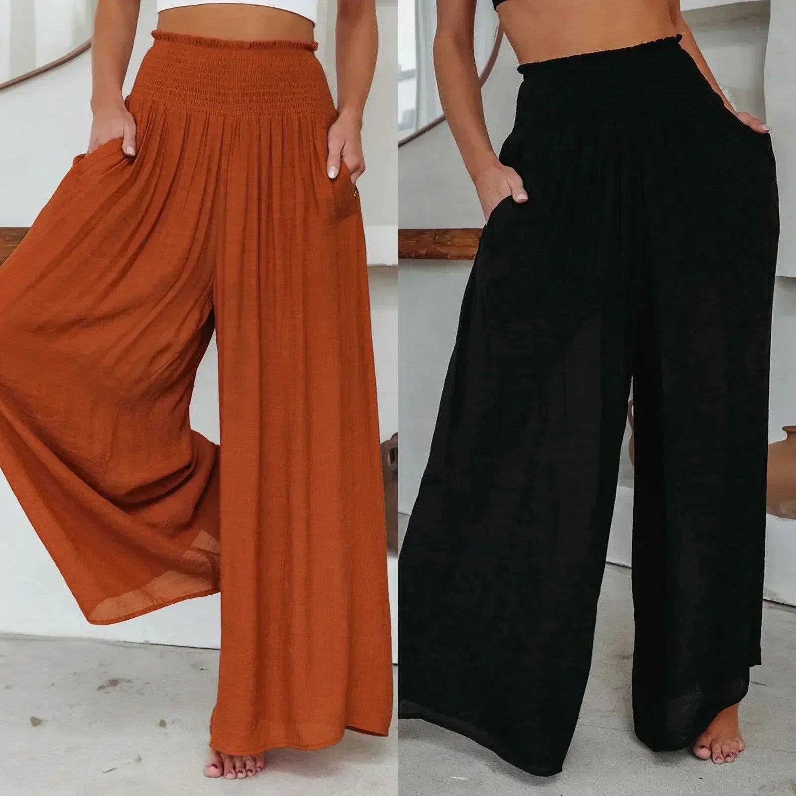 Pantalon Femme Haut de Gamme Taille Haute - PanierRoyale