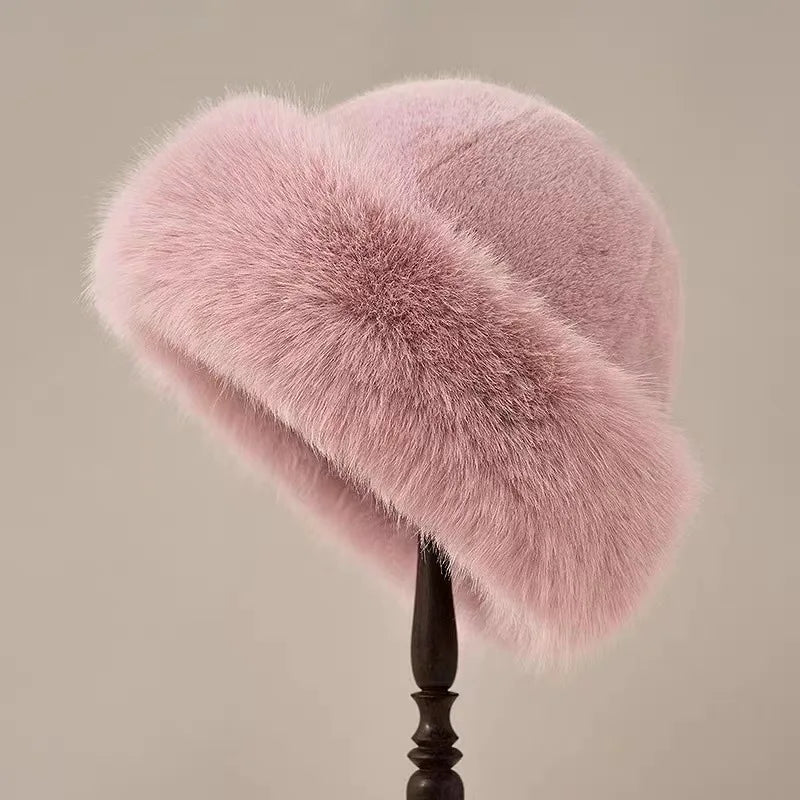 Bonnet Hiver Chaud en Fausse Fourrure Douce