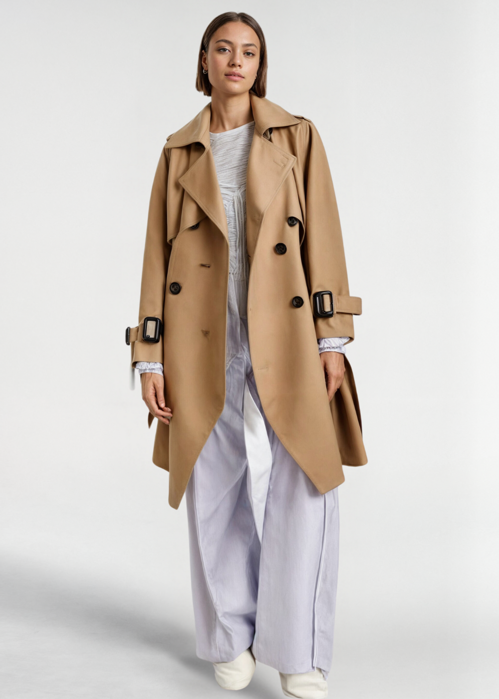 Manteau Femme Étanche Long Imperméable Hiver avec Ceinture - BerlinGlamour