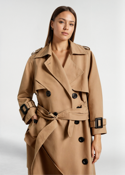 Manteau Femme Étanche Long Imperméable Hiver avec Ceinture
