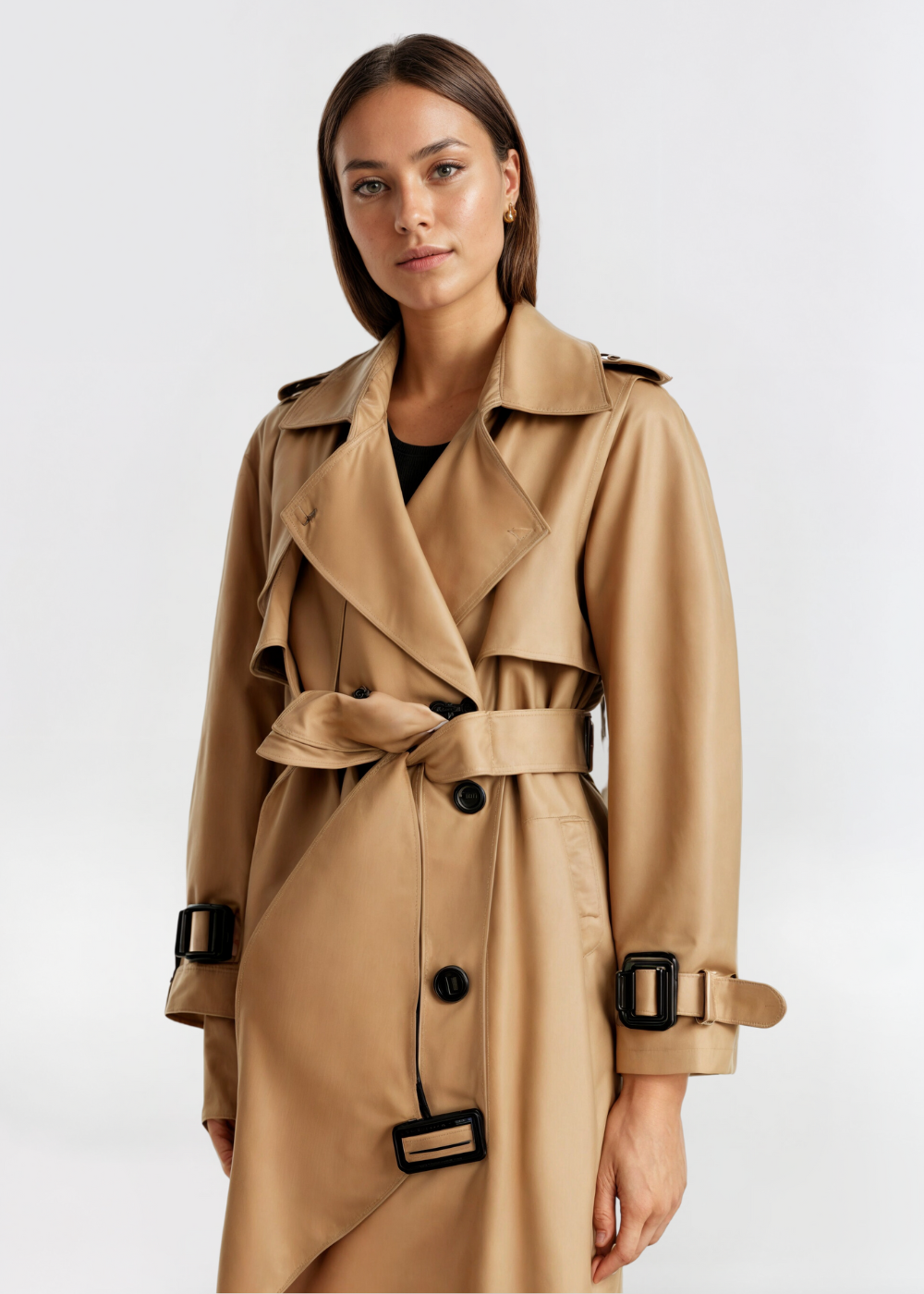 Manteau Femme Étanche Long Imperméable Hiver avec Ceinture