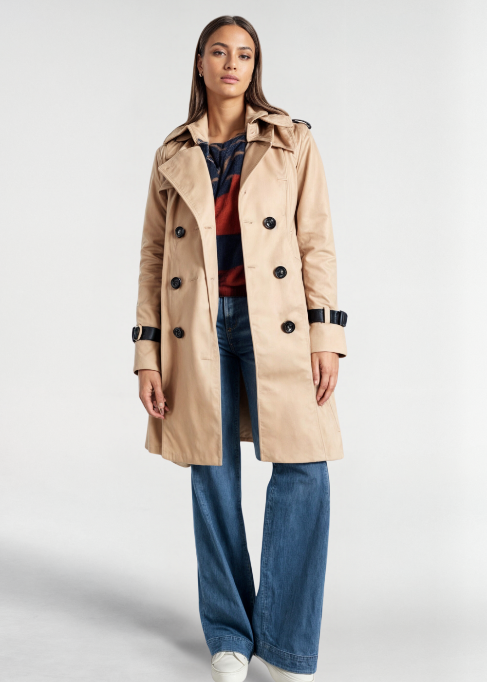 Manteau Femme Imperméable Long Hiver avec Boutons - BerlinGlamour