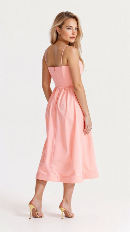 Robe femme mi-longue ascot élégante