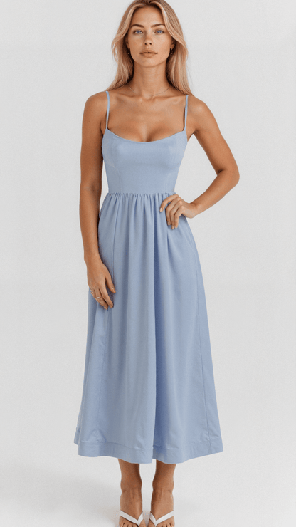 Robe femme mi-longue ascot élégante