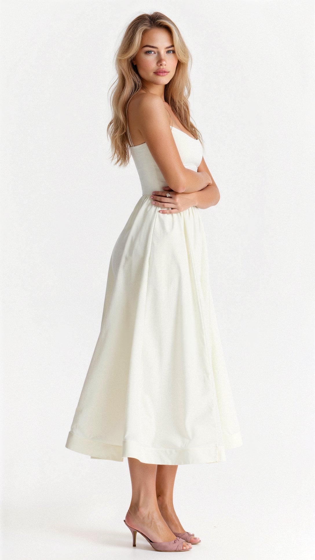 Robe femme mi-longue ascot élégante