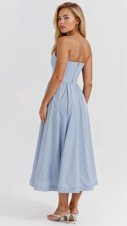 Robe femme mi-longue ascot élégante
