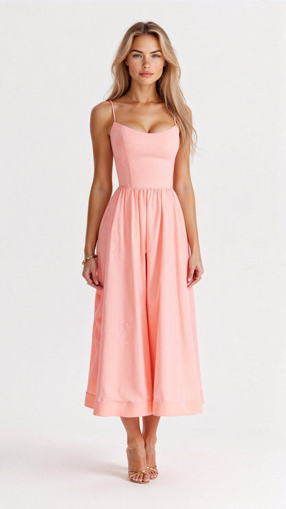 Robe femme mi-longue ascot élégante