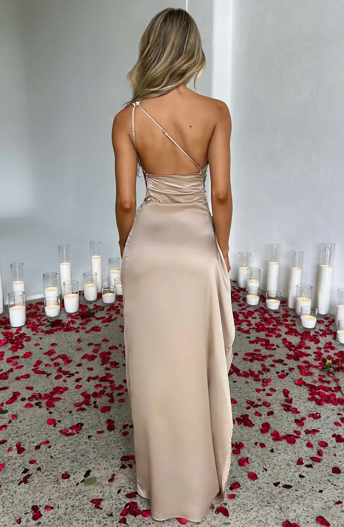 Robe Longue Femme Épaule Dévoilée avec Fente