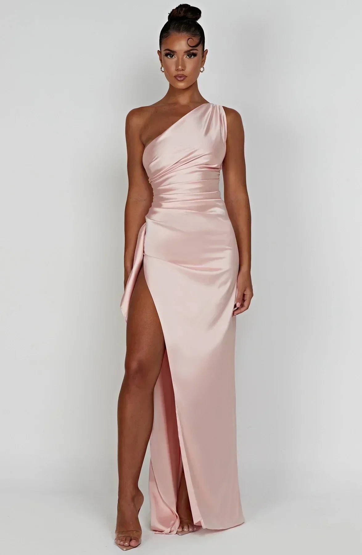 Robe Longue Femme Épaule Dévoilée avec Fente