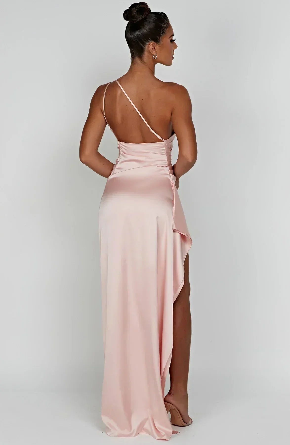 Robe Longue Femme Épaule Dévoilée avec Fente