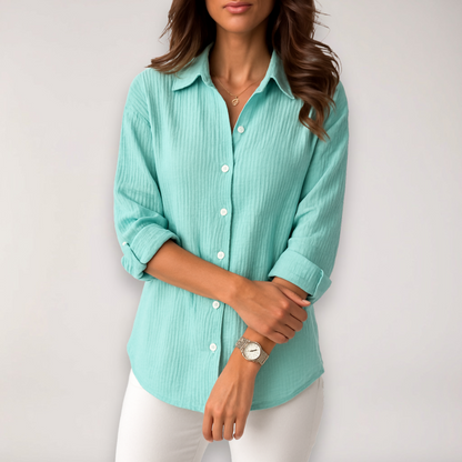 Chemisier Femme Classique à Manches Courtes Réglables